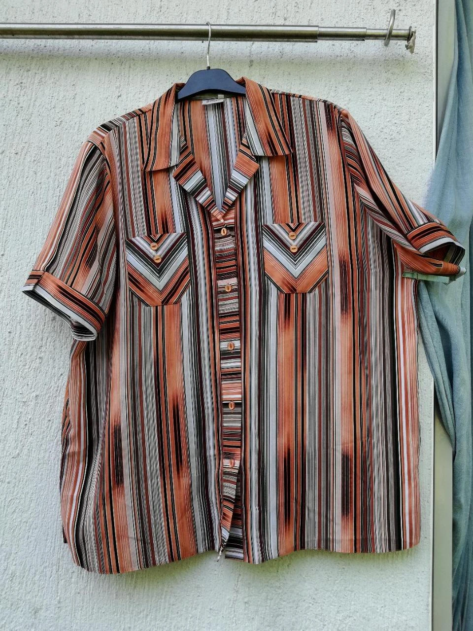 Vloeiende gestreepte tuniek/hemd Oranje/Bruin/Wit/Grijs maat XXL – photo 4